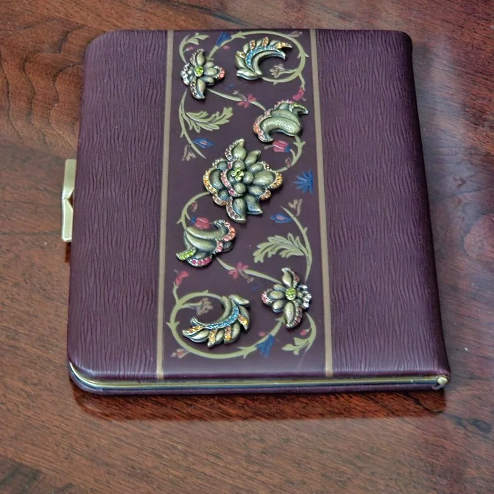JAY STRONGWATER FLORAL SCROLL LEATHER CRYSTAL ENAMEL PHOTO PICTURE ALBUM BOOK